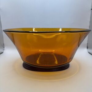 Vintage Duralex Amber Glass Salad Bowl. Made in France. 2 Available.